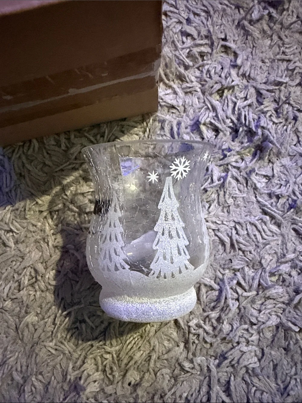 Yankee Candle White & Silver Snowman Glitter Votive Holder